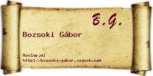 Bozsoki Gábor névjegykártya